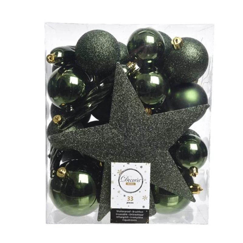 Unzerbrechlicher Christbaumschmuck Grün (33 Stück) kaufen