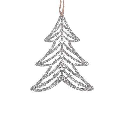 Weihnachtsbaumanhänger Tannenbaum Silber